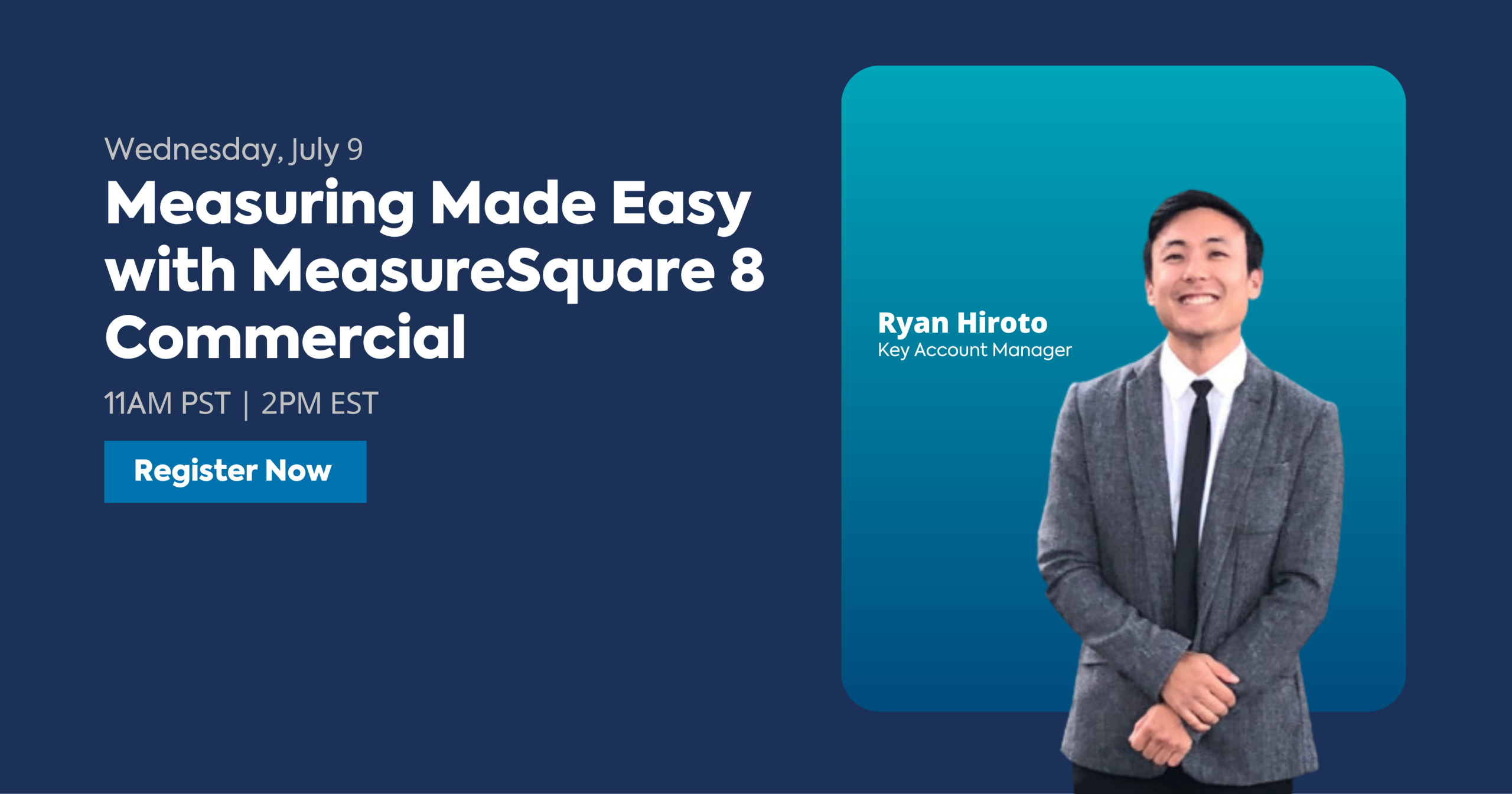 Picture of the MeasureSquare 8 webinar host, Ryan Hiroto.