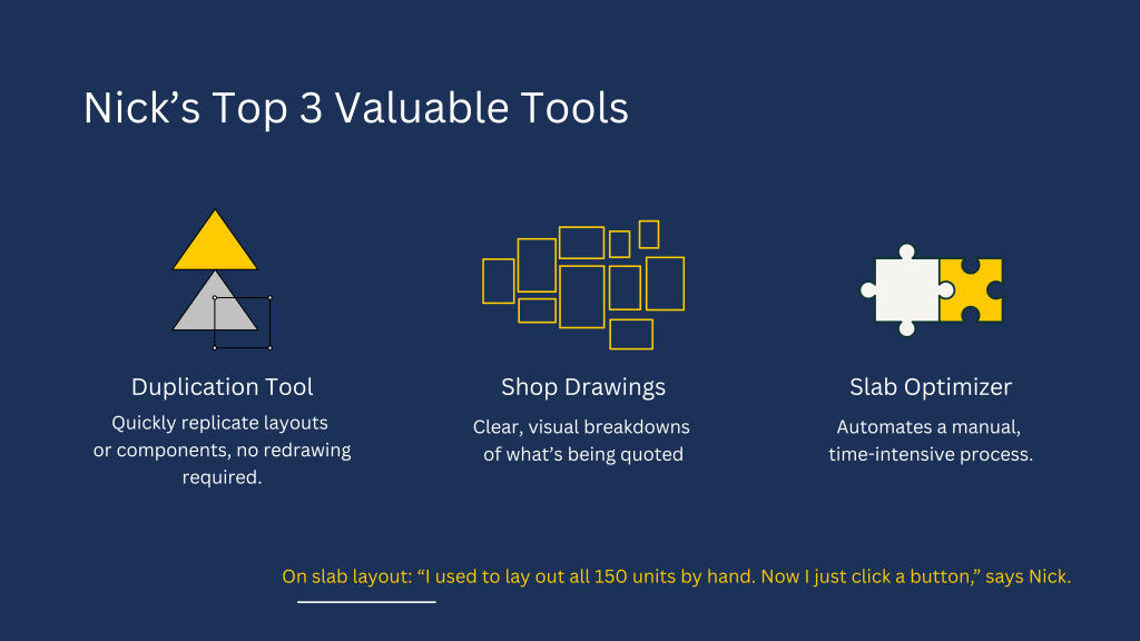 graph of tool for a Commercial Stone Estimating Workflow