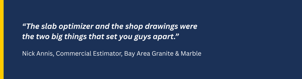 quote by a customer who utilized a Commercial Stone Estimating Workflow