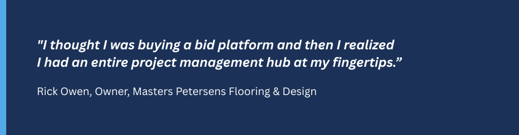 quote from a customer, a testimonial on MeasureSquare CRM